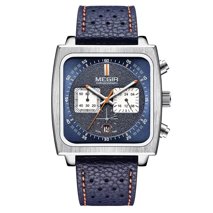 Montre à quartz carrée série chronographe avec calendrier 43