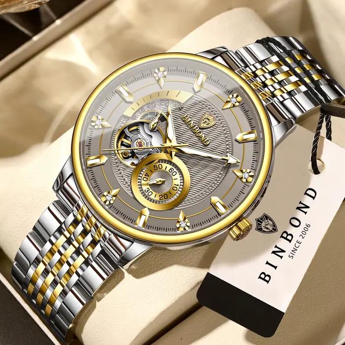 Montres-bracelets mécaniques automatiques BINBOND Tourbillon pour hommes