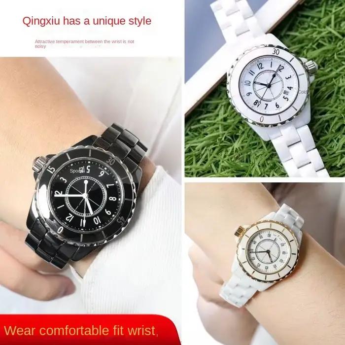Bracelet de montre en céramique perlée pour CHA-N-EL hommes et femmes Couples