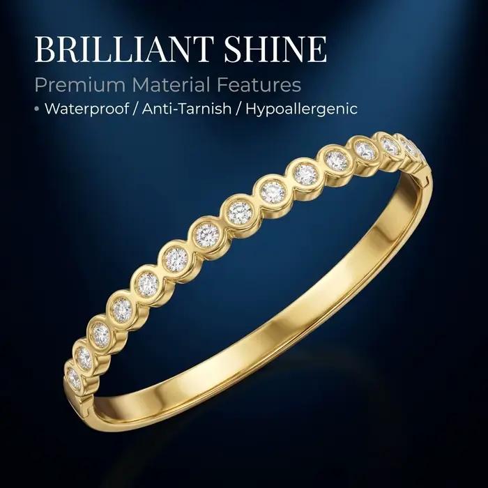 Bracelet Original Zircon en Acier Inoxydable Or Argent Y2K Pour Femmes Occasions Spéciales