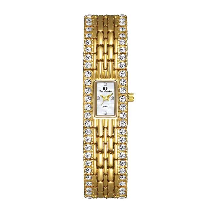 Femmes montre à Quartz Vintage or Rose argent cadran rectangulaire Reloj Mujer Orologio diamant cristal Bracelet horloge dames montre-Bracelet