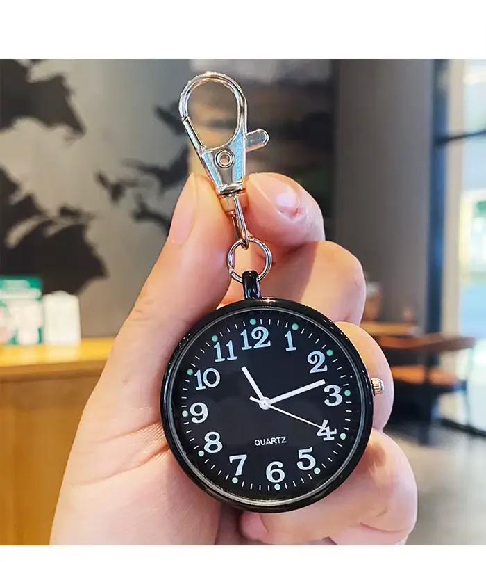 Montre de poche à quartz élégante et compacte avec porte-clés pour homme femme infirmière médecin étudiant occasions spéciales cadeau