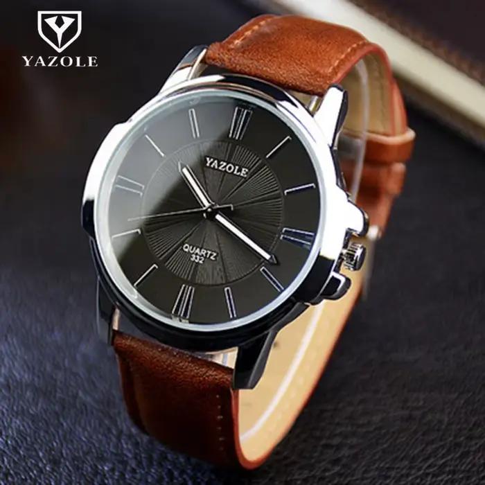 Hot YAZOLE hommes montres haut de gamme de luxe bleu verre montre