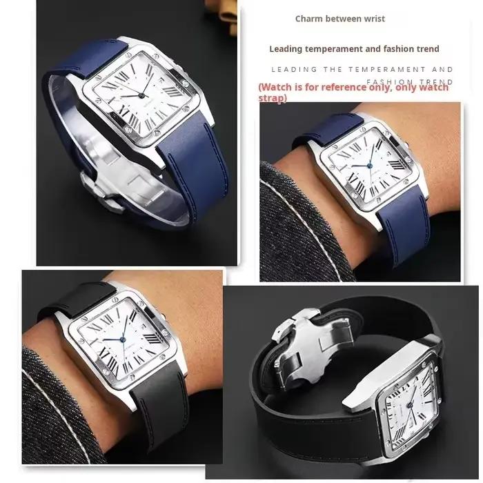Bracelet de montre en silicone souple pour montres traditionnelles avec boucle métallique 23mm 25mm pour femmes et hommes élégants occasions spéciales