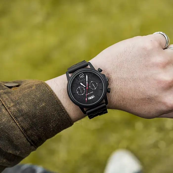DODO DEER – montre-bracelet à Quartz en bois d'ébène pour homme, classique, à la mode, Date automatique, calendrier, cadeau pour lui, livraison directe