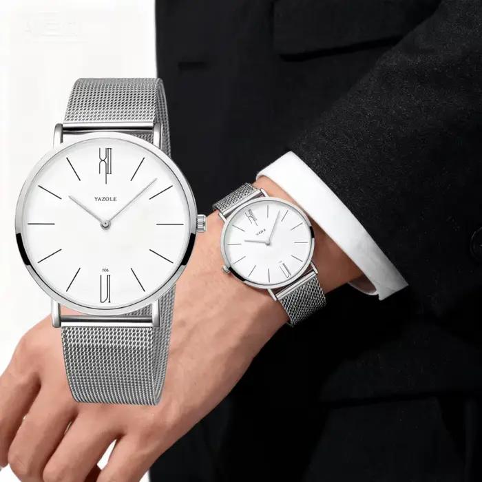 Mode Simple hommes montre haut de gamme de luxe Design classique montres à Quartz pour homme Ultra mince affaires mâle