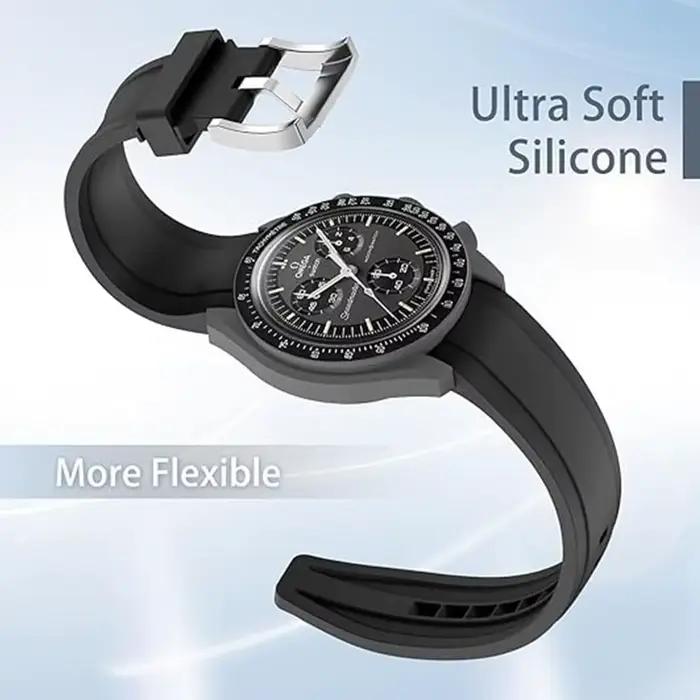 Bracelet pour Omega X Swatch Moonswatch Speedmaster 20mm 22mm extrémité incurvée universelle