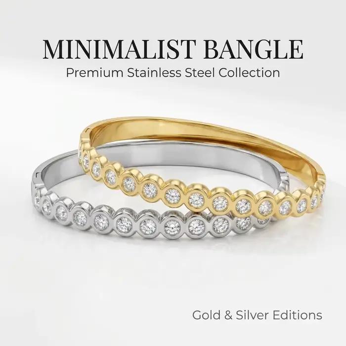 Bracelet Original Zircon en Acier Inoxydable Or Argent Y2K Pour Femmes Occasions Spéciales
