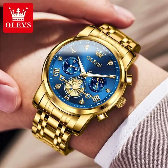 OLEVS – montre-bracelet classique multifonctionnelle pour hommes