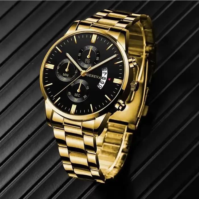 Montre à quartz avec bracelet en acier