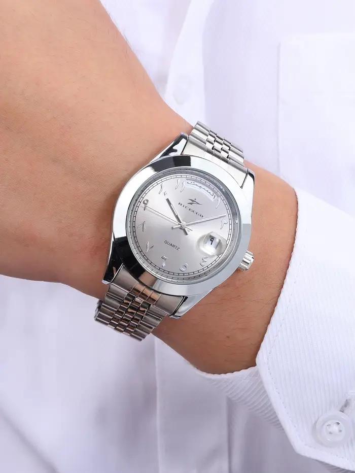 Montre à quartz pour homme avec cadran à chiffres arabes