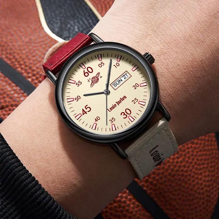 LOUIE JUELEN Montre personnalisée vintage américaine pour hommes