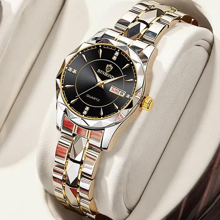BINBONG femmes montres de luxe mode dames montre à Quartz étanche lumineux Date en acier inoxydable montre-bracelet petite amie amoureux cadeau