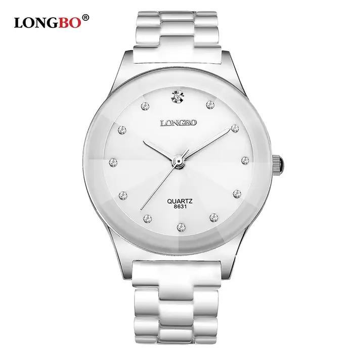 Longbo montre de luxe pour femmes grande marque en céramique blanche diamant étanche montre-bracelet à Quartz Relogio Feminino часы жletiе.05..05.