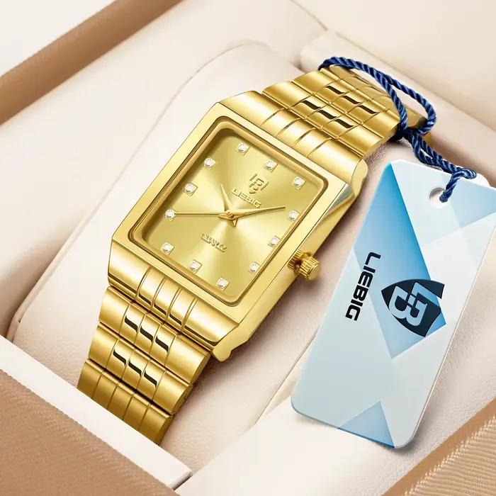 Montre en acier inoxydable Liebig 8808 résistante à l'eau avec affichage LED pour hommes et femmes occasions spéciales
