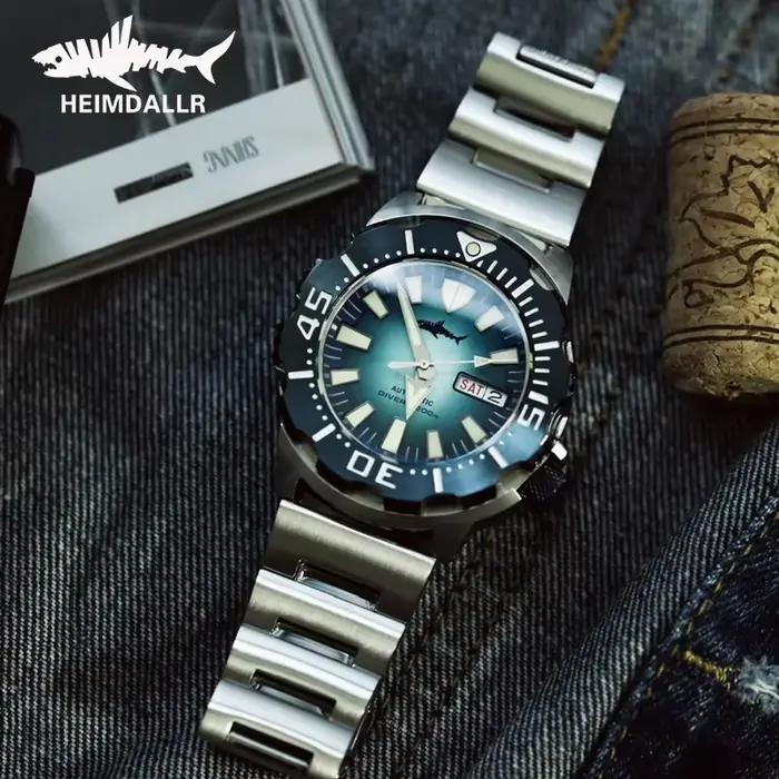 Montre Heimdallr V2 Monster Frost pour Hommes, Plongée, Automatique, Résistante à l'Eau, Sport, Lumineuse, Calendrier Complet, Bracelet Acier Inoxydable