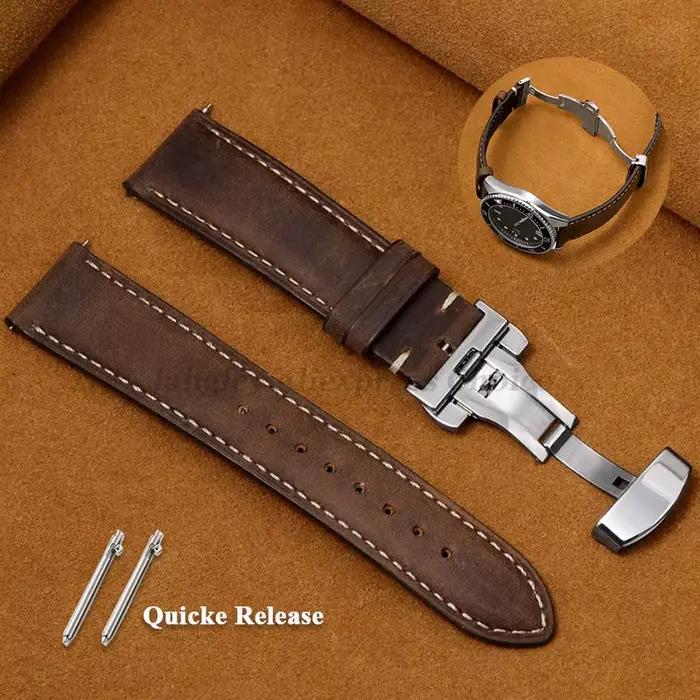 Bracelet de montre en cuir de veau véritable pour Seiko