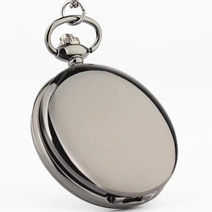 Montre de poche avec pendentif en argent lisse pour hommes et femmes