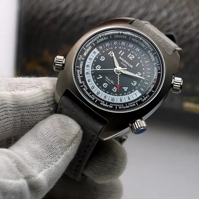 Merkur-Montre mécanique vintage pour homme