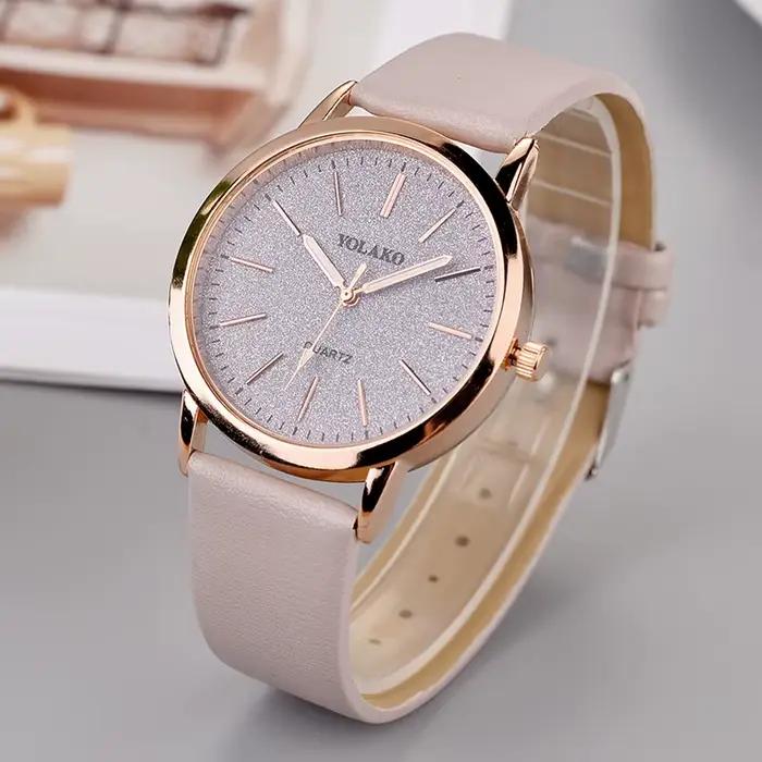 Montre à Quartz pour Femme Stylish Bracelet en Cuir Casual Rond Analogique Digital Occasions Spéciales