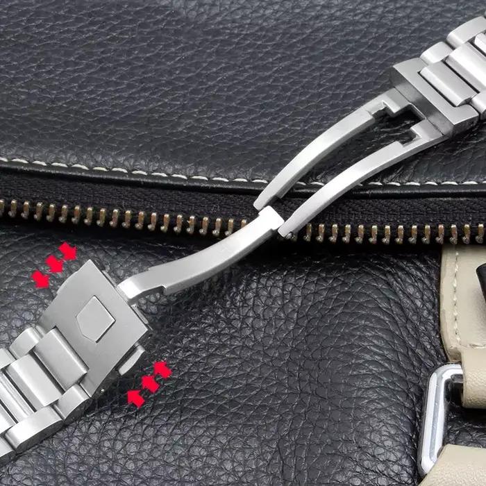 Bracelet de montre en acier inoxydable massif pour homme