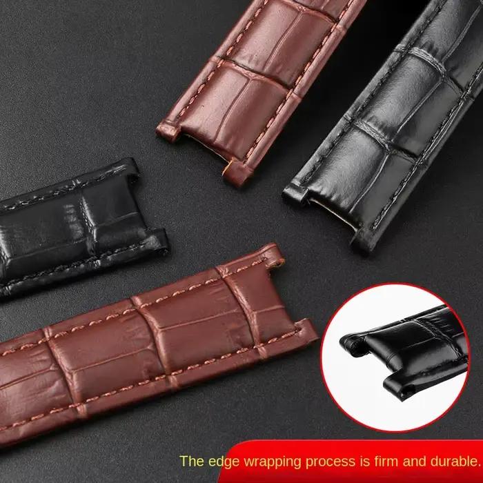 Bracelet de montre en cuir de vache pour Cartier Pasha élégant avec encoches spéciales pour hommes et femmes occasions spéciales