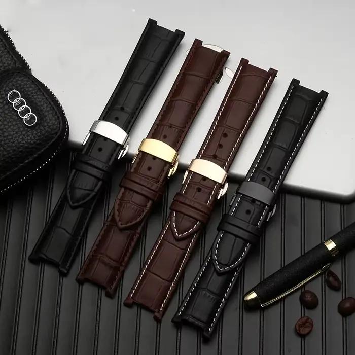 Bracelet de montre en cuir véritable pour Versace Gucci GC