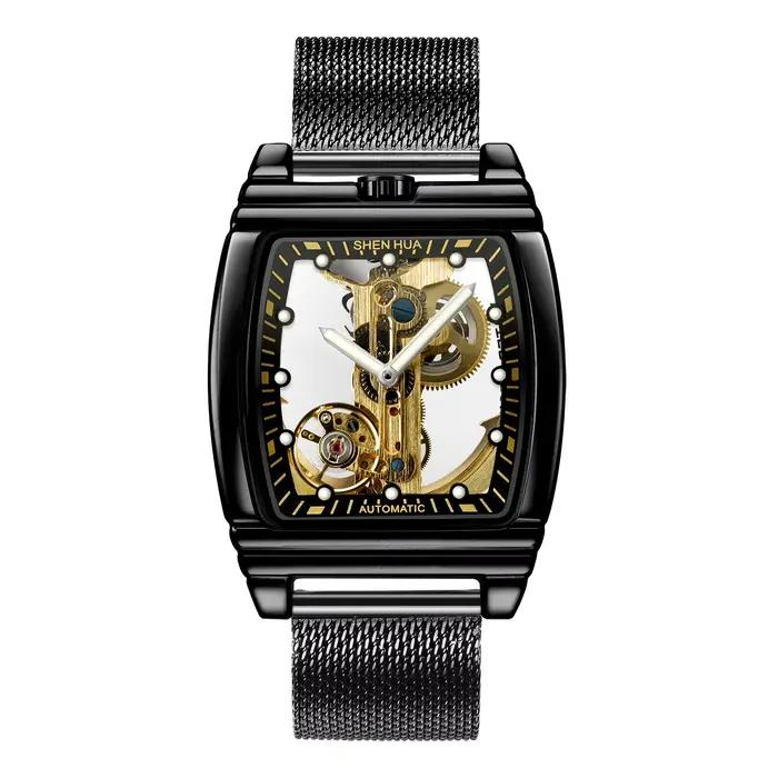 Montre mécanique automatique transparente pour homme