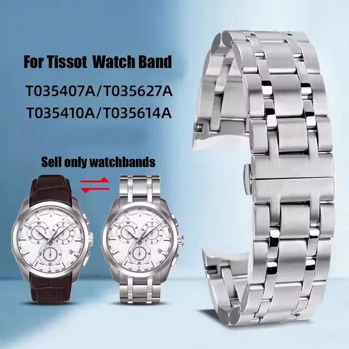 Bracelet de montre en acier inoxydable solide pour Tissot T035 Couturier