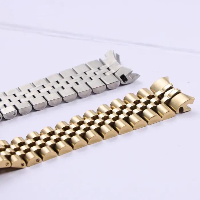 Nouveau bracelet de montre Jubilee en acier inoxydable massif de 21 mm pour Rolex Perpetual Date Just