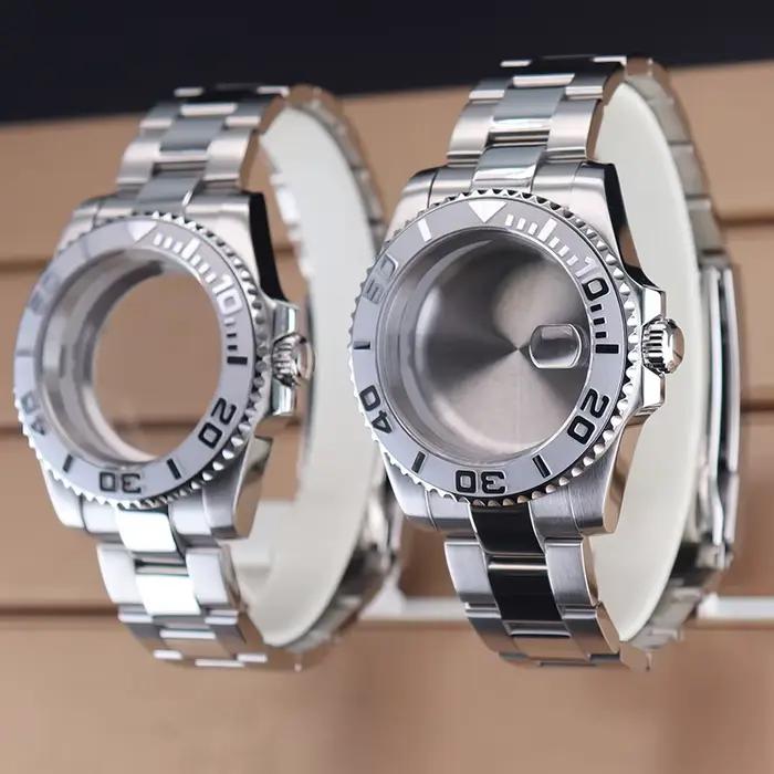 40mm montre 20mm Bracelet ensemble boîtier saphir cristal verre pour Seiko Nh35 Nh36 Eta 2824 mis5 8215 mouvement 28.5mm YACHT-MASTER