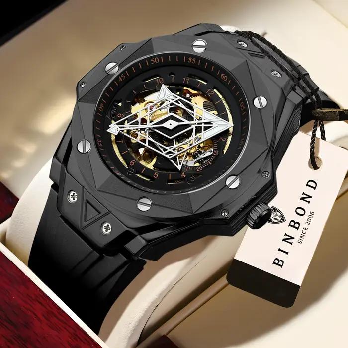 Montre automatique de luxe pour homme BINBOND avec tourbillon précis