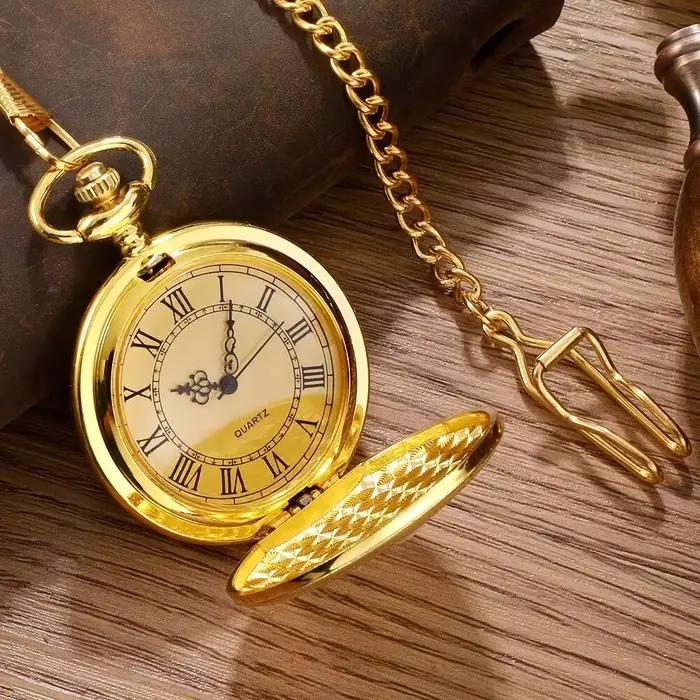 1 montre de poche à quartz pour hommes et femmes