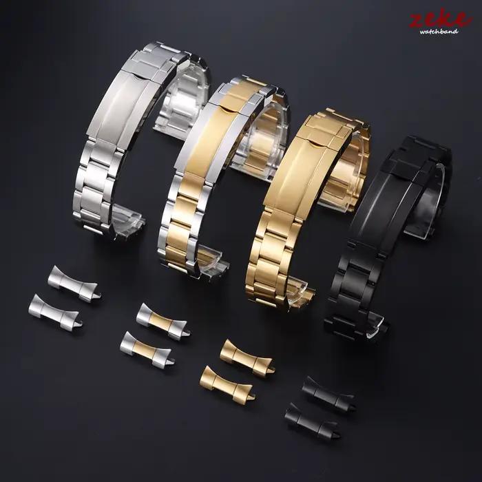 Bracelet de montre de luxe à extrémité plate incurvée