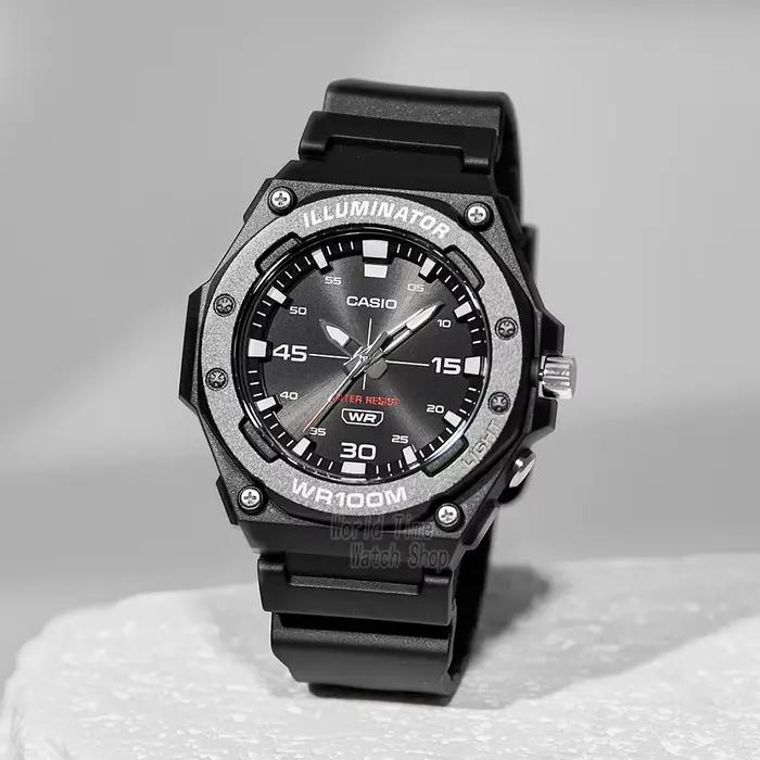 Montre Casio sportive résistante à l'eau pour hommes - Bracelet en résine robuste - Occasions spéciales et activités outdoor