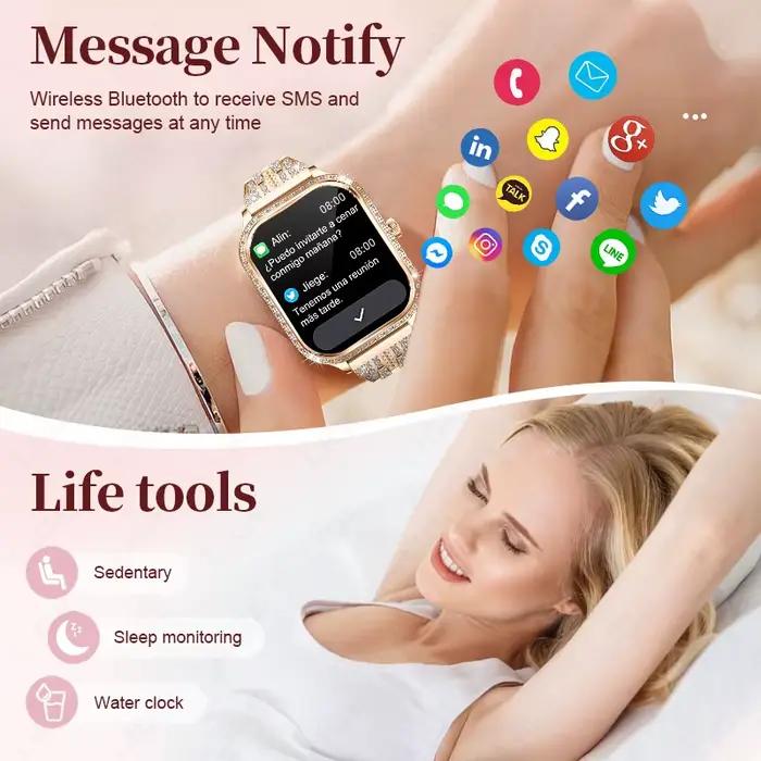 LIGE Nouvelle Montre Connectée de Luxe pour Femme