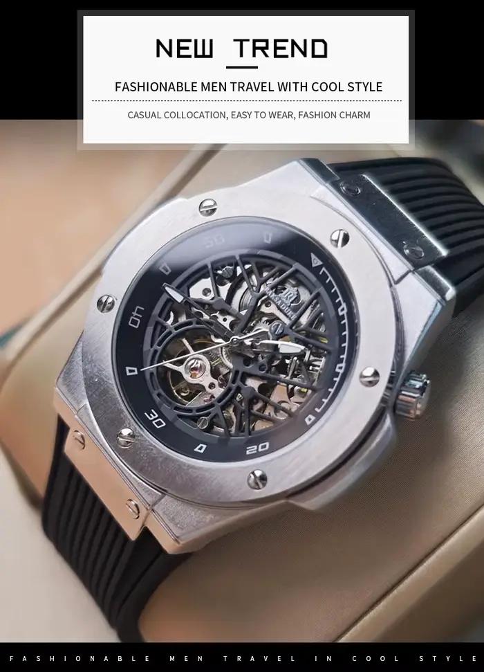 Montre homme automatique squelette lumineuse résistante à l'eau pour sport et style occassions spéciales