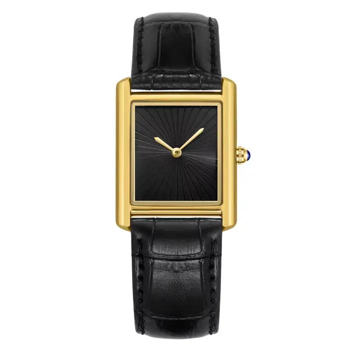 Nouvelle montre carrée classique pour hommes femmes conception Simple à deux mains bracelet en cuir de mode montres à Quartz étanches livraison directe