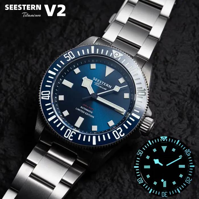 Montre de Plongée SEESTERN en Titane Automatique Édition Limitée pour Hommes Occasions Spéciales Plongeurs Aventuriers
