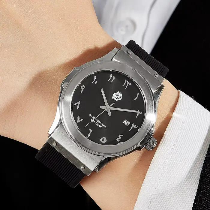 Montre Arabe de Marque avec Boîtier Entièrement en Acier Inoxydable