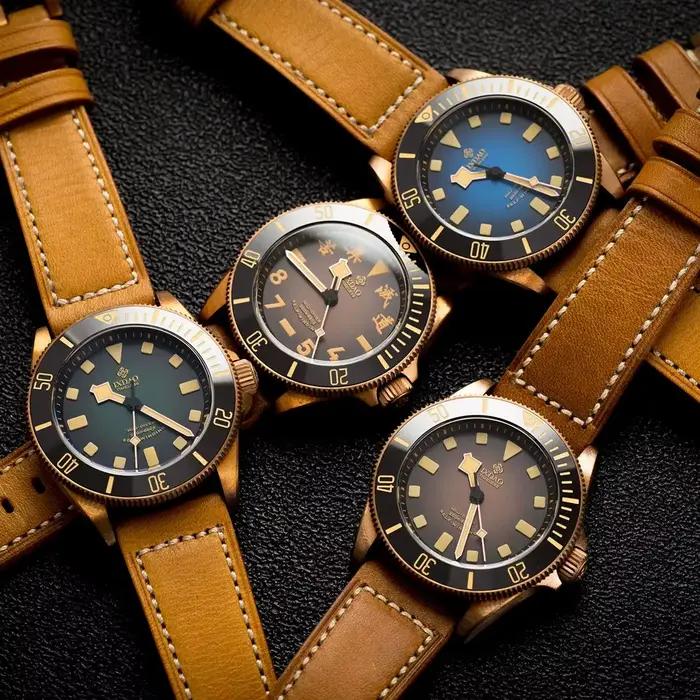 IPOSE IX & DAO 2025 nouvelle montre mécanique automatique pour hommes en Bronze PT5000 saphir rétro cuir étanche 20Bar Reloj Hombre