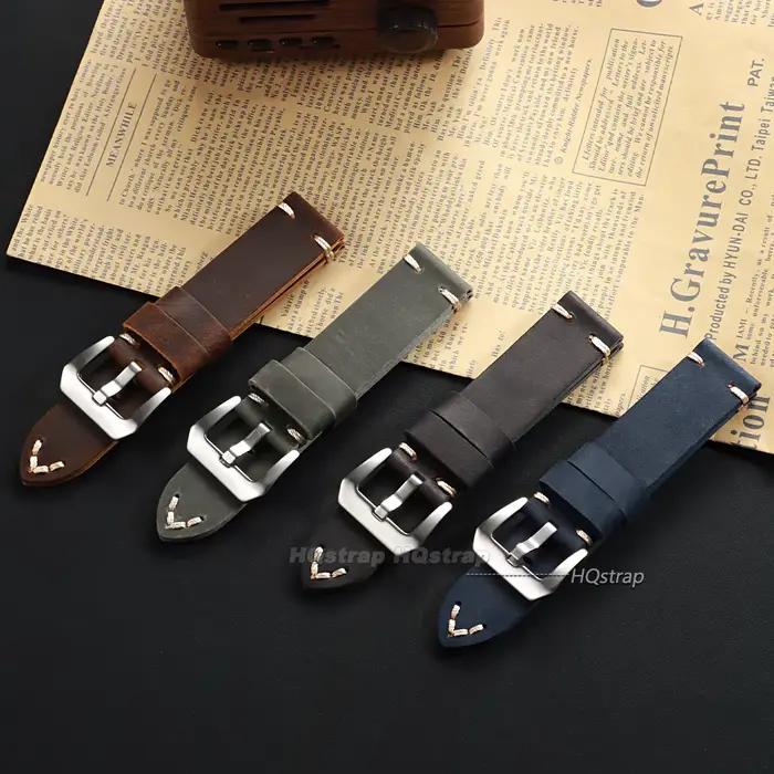 Bracelet de montre Vintage en cuir Crazy Horse