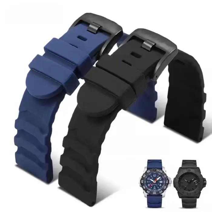 Bracelet Tactique en Silicone pour Montres Luminox Navy SEALs 24mm Compatible Unisexe Occasions Spéciales Durables Robustes