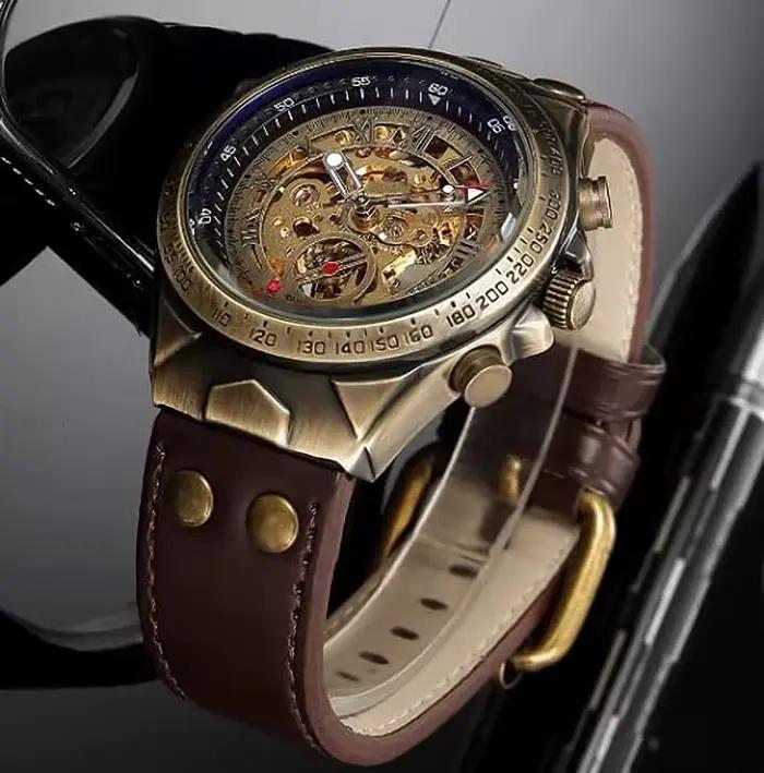 BINBOND A275 montre mécanique automatique originale pour hommes étanche rétro Tourbillon verre de cristal