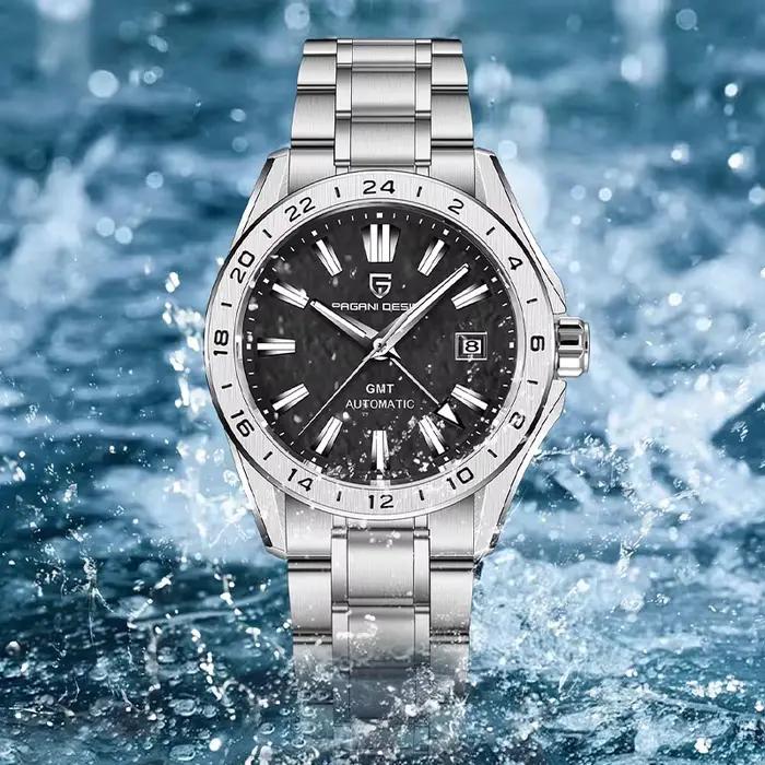 Montre PAGANI DESIGN GMT Luxe Automatique pour Hommes Résistante à l'Eau Occasions Spéciales