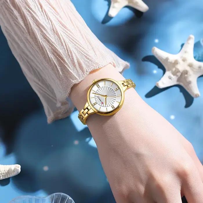 CURREN 9097 montre à Quartz décontractée pour femmes élégant Design Simple étanche bracelet en acier inoxydable mode affaires montre-bracelet dame