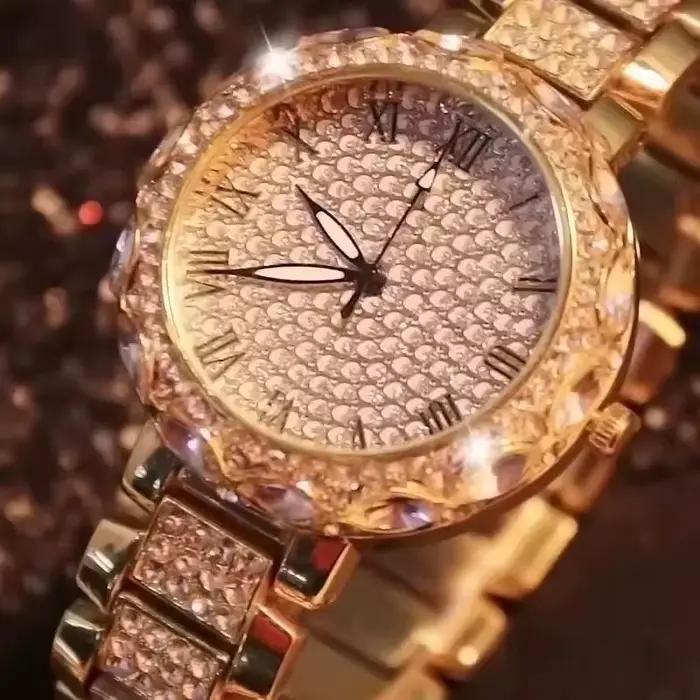 Montre à Quartz de luxe en Zircon fin brillant