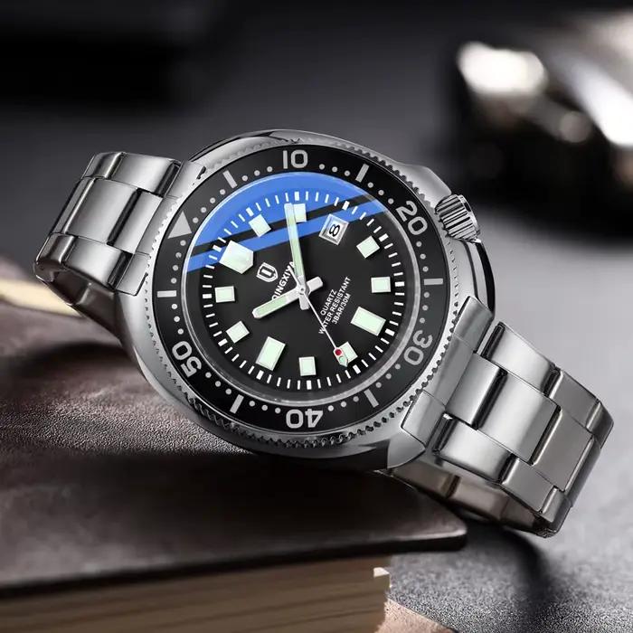 Nouvelle montre de mode homme en acier inoxydable avec calendrier complet résistante à l'eau et aiguilles lumineuses occasions spéciales et quotidienne
