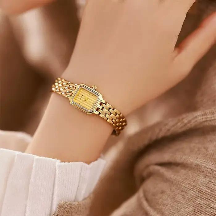 Montre Femmes Vintage Luxe Élégant Bracelet Quartz Cadeau Occasions Spéciales Design Casual Fashion Résistante à L'eau Pour Toutes Les Tenues