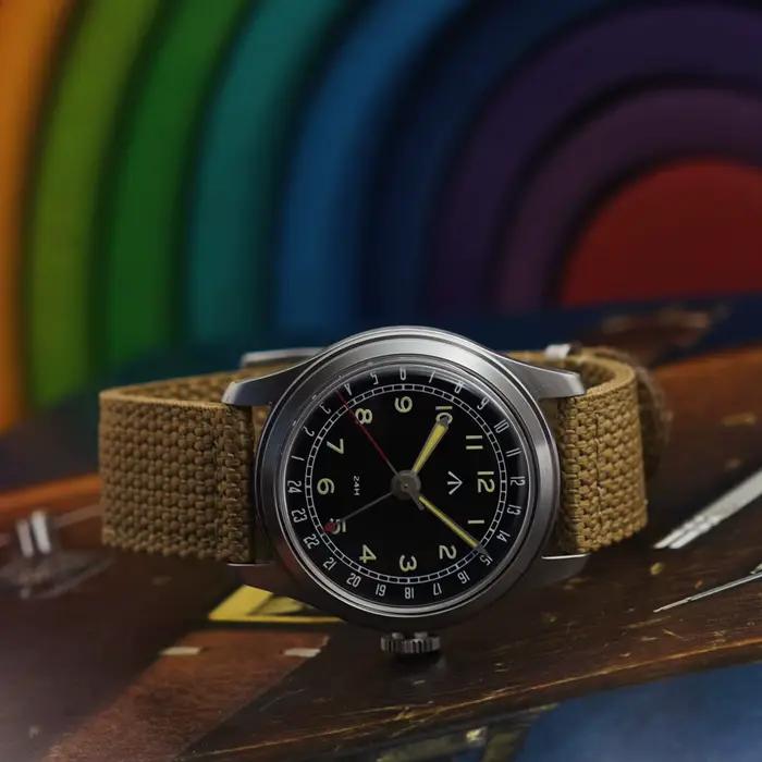 Merkur montre rétro 50m peau plongeur